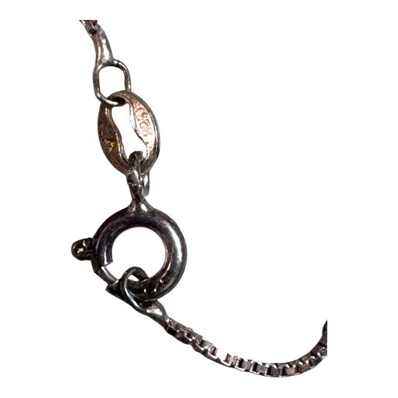 Sterling Silver Marcasite Red Teardrop Pendant Necklace Art Deco Jewelry Design - Picture 7 of 10